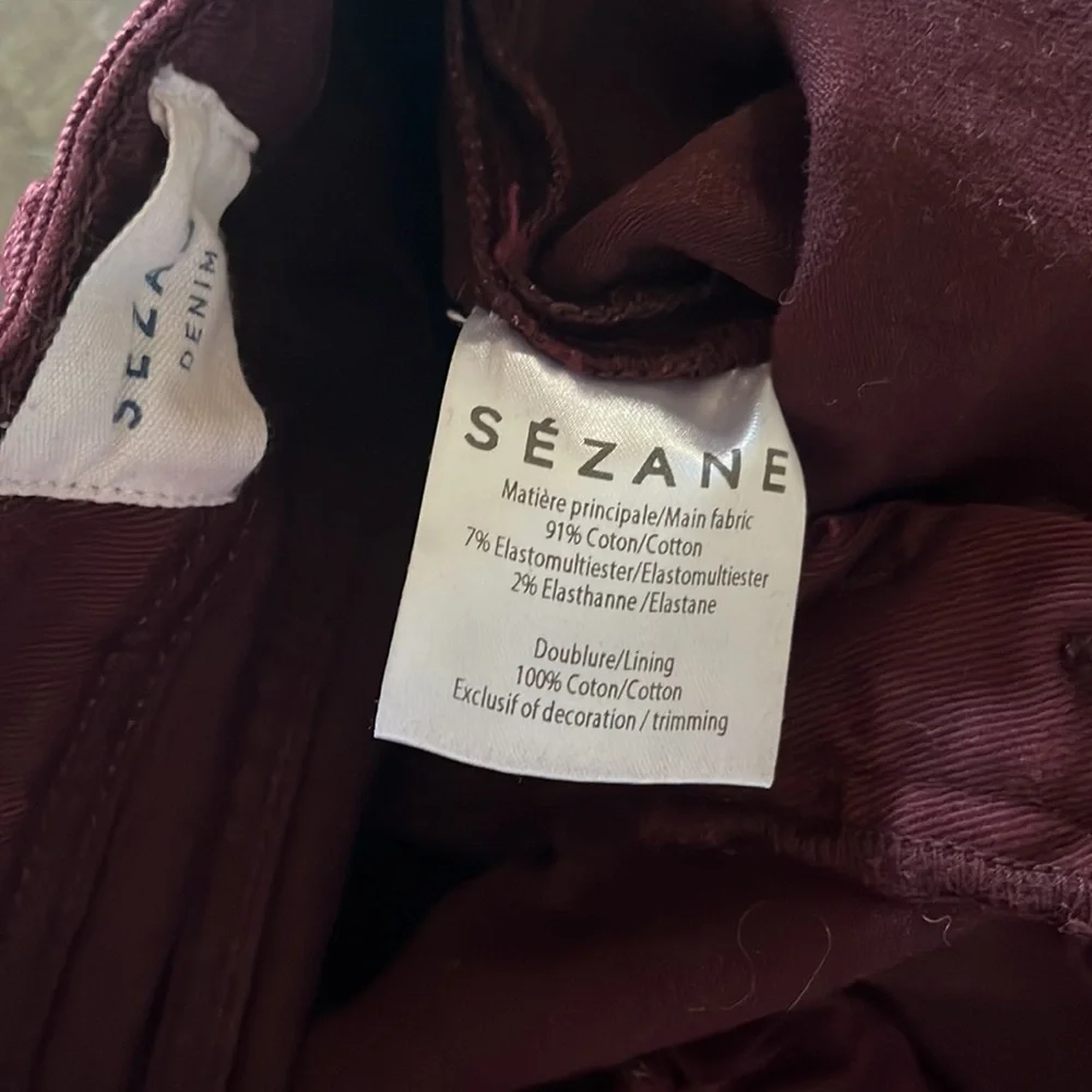 Sézane - excellent condition ankle length burgundy jeans size 27 but fit like 25 - Picture 5 of 15